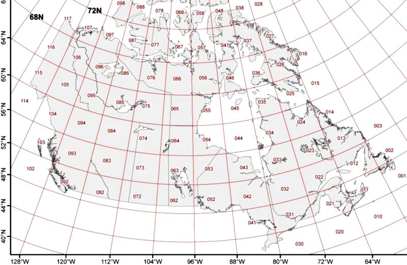 Grid of Canadian Aviation Maps